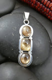 Native American Navajo Smoky Topaz 925 Sterling Silver Pendant