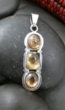 Native American Navajo Smoky Topaz 925 Sterling Silver Pendant