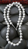 Native Style 925 Sterling Silver Bead Necklace, 18 Inch Navajo Pearl Necklace