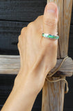 Unisex Native American Navajo Sterling Silver Sonoran Gold Turquoise Band Ring