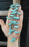 Native American 3 Strand Graduated Zuni Turquoise Fox T-Bird Fetish Necklace