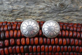 Native American Navajo 925 Sterling Silver Concho Button Dome Clip On Earrings