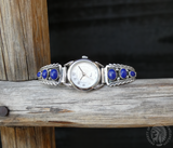 Women's Native American Navajo Silver Lapis Watch