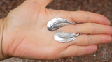 Large Native American Navajo Sterling Silver Feather Earrings