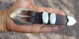 Plain Silver Native American Navajo 4 Piece Ranger Buckle Set