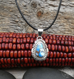 Native American Navajo Sterling Silver Golden Hill Turquoise Pendant