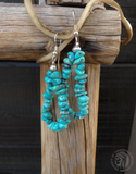 Native American Navajo Vintage Silver Turquoise Nugget Bead Dangle Earrings