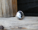 Native American Navajo 925 Sterling Silver Women’s White Buffalo Ring Size 8