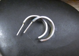 Native American Zuni Sterling Silver Inlay Turquoise Partial Hoop Earrings