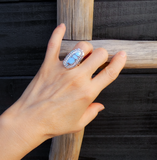 Native American Navajo Golden Hill Turquoise 925 Sterling Silver Ring Size 6.5