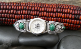 Native American Sterling Silver Malachite Women's Watch Band