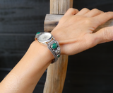 Native American Sterling Silver Malachite Women's Watch Band