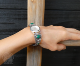 Native American Sterling Silver Malachite Women's Watch Band