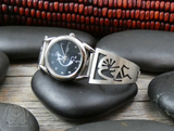 Native American Hopi Sterling Silver Kokopelli Watch Band