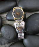 Native American Navajo Vintage 14K Gold Sterling Silver Men's Man in The Maze Watch