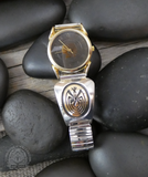 Native American Navajo Vintage 14K Gold Sterling Silver Men's Man in The Maze Watch