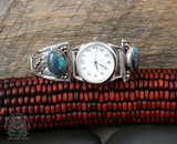 Navajo Sterling Silver and Turquoise Men’s Watch Band by Tom Willeto