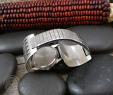 Hopi Men’s 925 Sterling Silver Rain & Water Symbols Watch Band, Native American