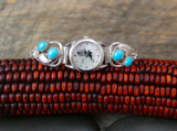 Women's Turquoise Watch, Native American Navajo Sterling Silver Watch Band