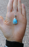 Navajo 925 Sterling Silver Golden Hill Turquoise Pendant & Chain