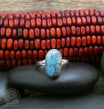 Native American Navajo Women's Golden Hill Turquoise Sterling Silver Ring Size 5