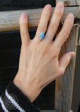 Native American Navajo Women's Golden Hill Turquoise Sterling Silver Ring Size 5