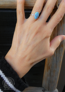 Native American Navajo Women's Golden Hill Turquoise Sterling Silver Ring Size 5