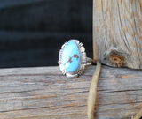 Native American Navajo Women's Golden Hill Turquoise Sterling Silver Ring Size 9