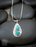 Effie C Zuni Turquoise Sterling 925 Silver Snake Pendant Vintage Native American