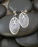 Hopi Man in The Maze Sterling Silver Dangle Earrings By Fernando Puhuhefvaya VTG