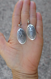 Hopi Man in The Maze Sterling Silver Dangle Earrings By Fernando Puhuhefvaya VTG