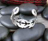 RARE! Vintage Native American Navajo Sterling Silver Sandcast Bracelet