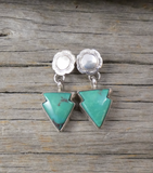 Native American Navajo 925 Sterling Silver Turquoise Arrowhead Earrings