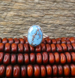 Native American Navajo Golden Hill Turquoise Sterling Silver Ring Size 6