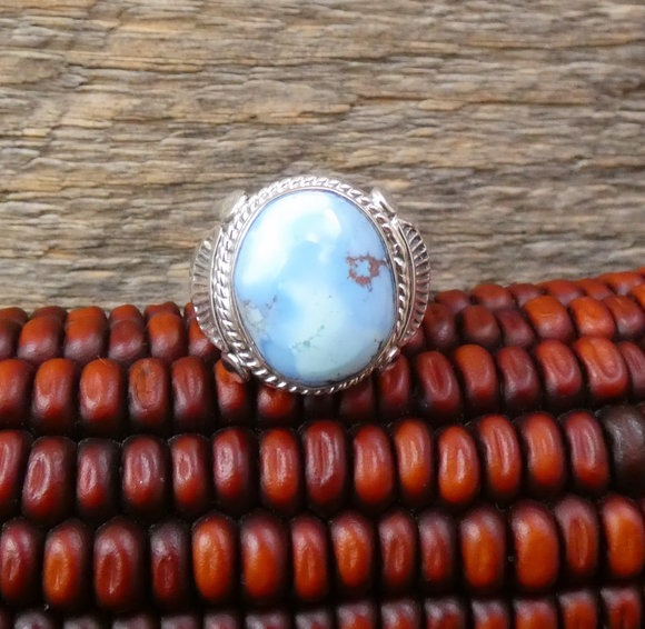 Navajo Sterling Silver Golden Hill Turquoise Men's Ring Size 8.5