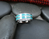 Turquoise Tungsten Wedding Band Inlay Sizes 7 & 9, your choice