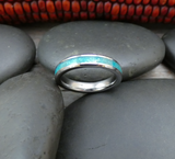 Turquoise Tungsten Wedding Band Inlay Sizes 7 & 9, your choice