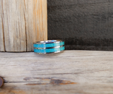 Turquoise Tungsten Wedding Band Inlay Sizes 7 & 9, your choice