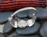 Native American Original Zuni Effie C Women’s Silver Turquoise Snake Watch Band