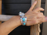 Native American Original Zuni Effie C Women’s Silver Turquoise Snake Watch Band