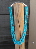 Authentic Navajo Native American 3 Strand Layered Turquoise Bead Necklace 17.5"