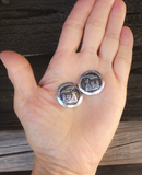 Native American Navajo Folk Art Sterling Silver Story Clip-on Earrings