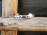 Navajo 925 Sterling Silver Cuff Bracelet By Tommy Billy, Native American