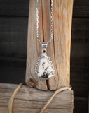 White Buffalo Sterling Silver Pendant Native American Navajo