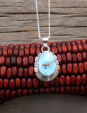 Navajo Sterling Silver Golden Hill Turquoise Pendant & Chain