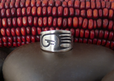 RARE Puhuhefyaya (Fernando) Native American Hopi Silver Band Ring Size 7