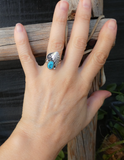 Native American Navajo Sleeping Beauty Turquoise Sterling Silver Ring Size 6