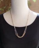 Liquid Silver 12KGF Necklace Native American 23.5 Inch 3 Strand Layered Necklace