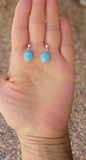 Simple Native American Navajo Sterling Silver Turquoise Dangle Earrings