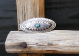 Vintage Navajo Sterling Silver Turquoise Concho Style Barrette